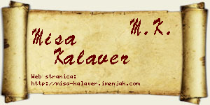 Miša Kalaver vizit kartica